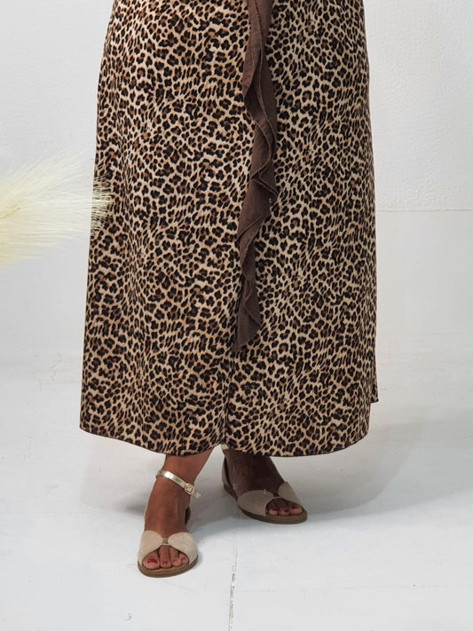 Vestido leopardo cuello halter