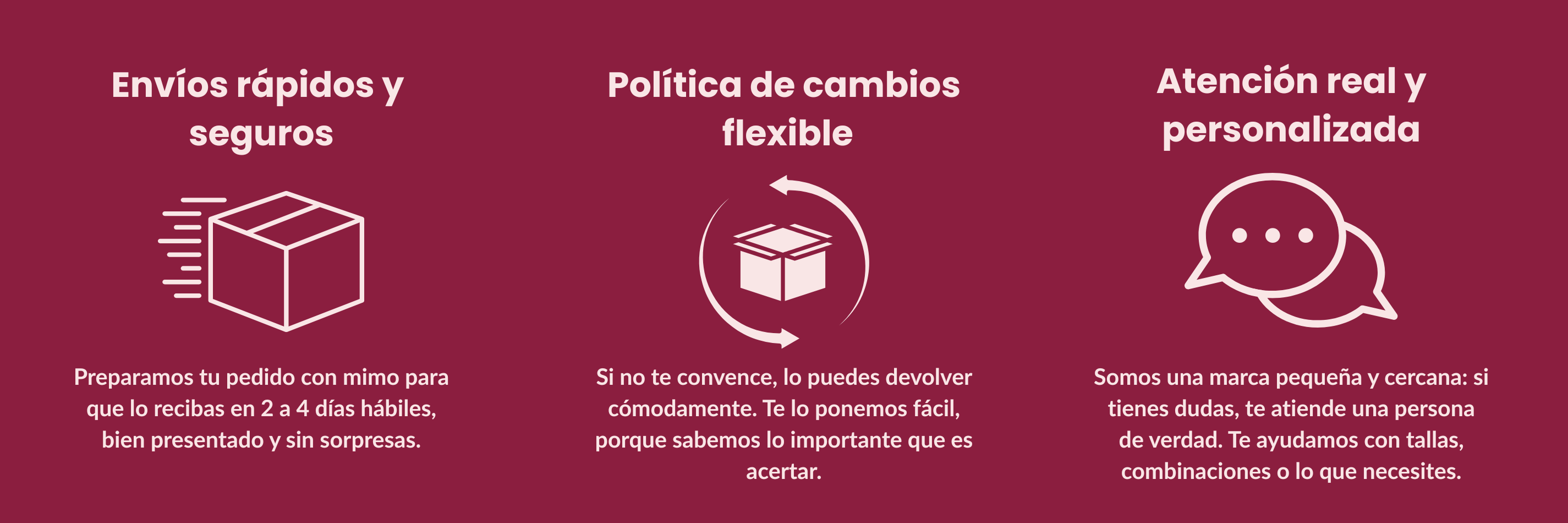 Envíos rápidos en 2 a 4 días hábiles, cambios fáciles y atención personalizada – Mon&You, moda curvy con mimo.