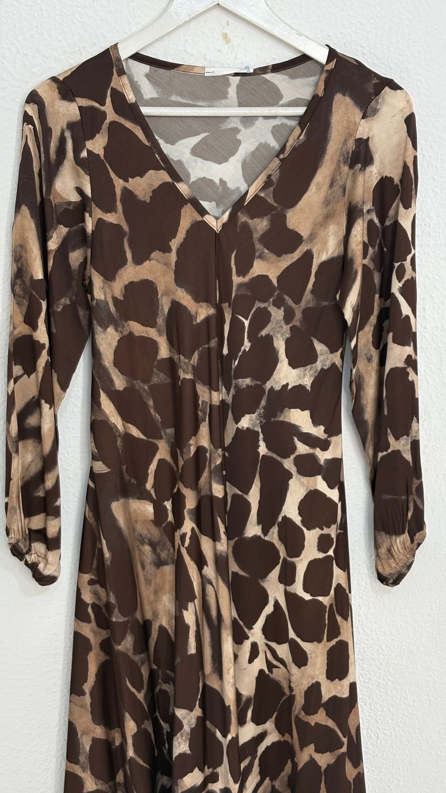 Vestido animal marron