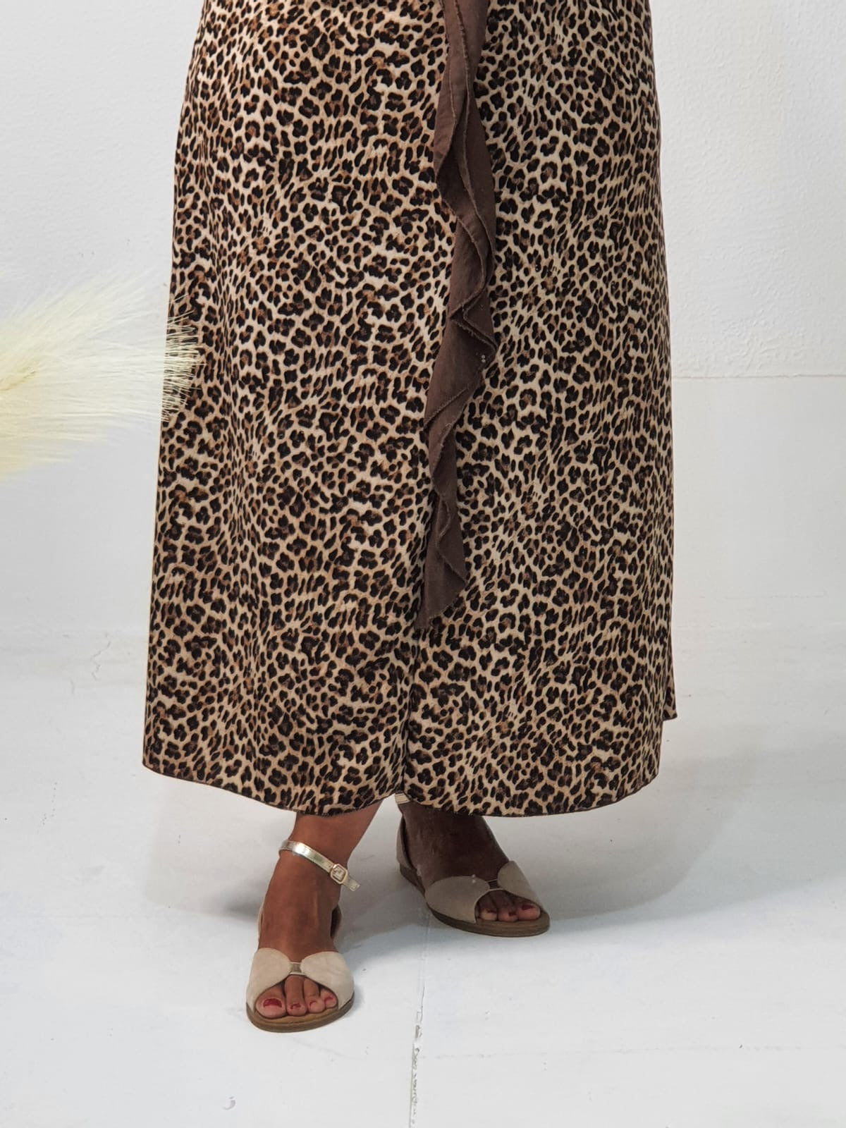 Vestido leopardo cuello halter