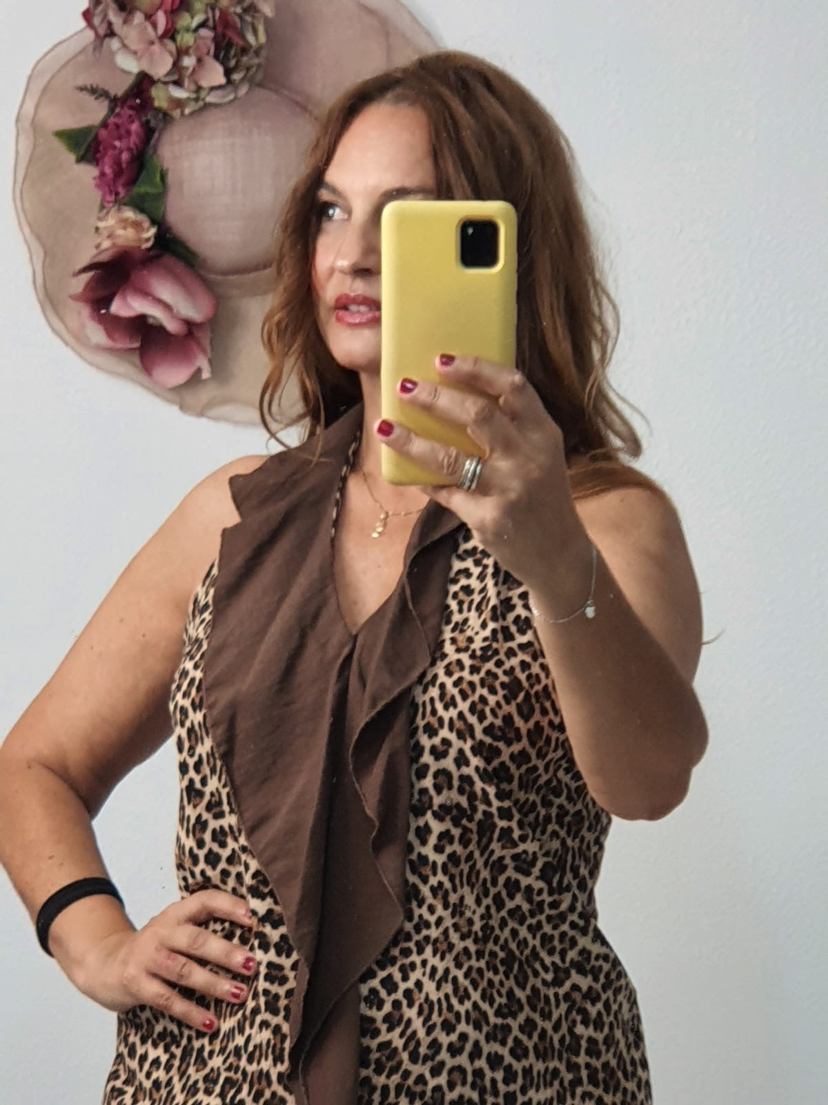 Vestido leopardo cuello halter